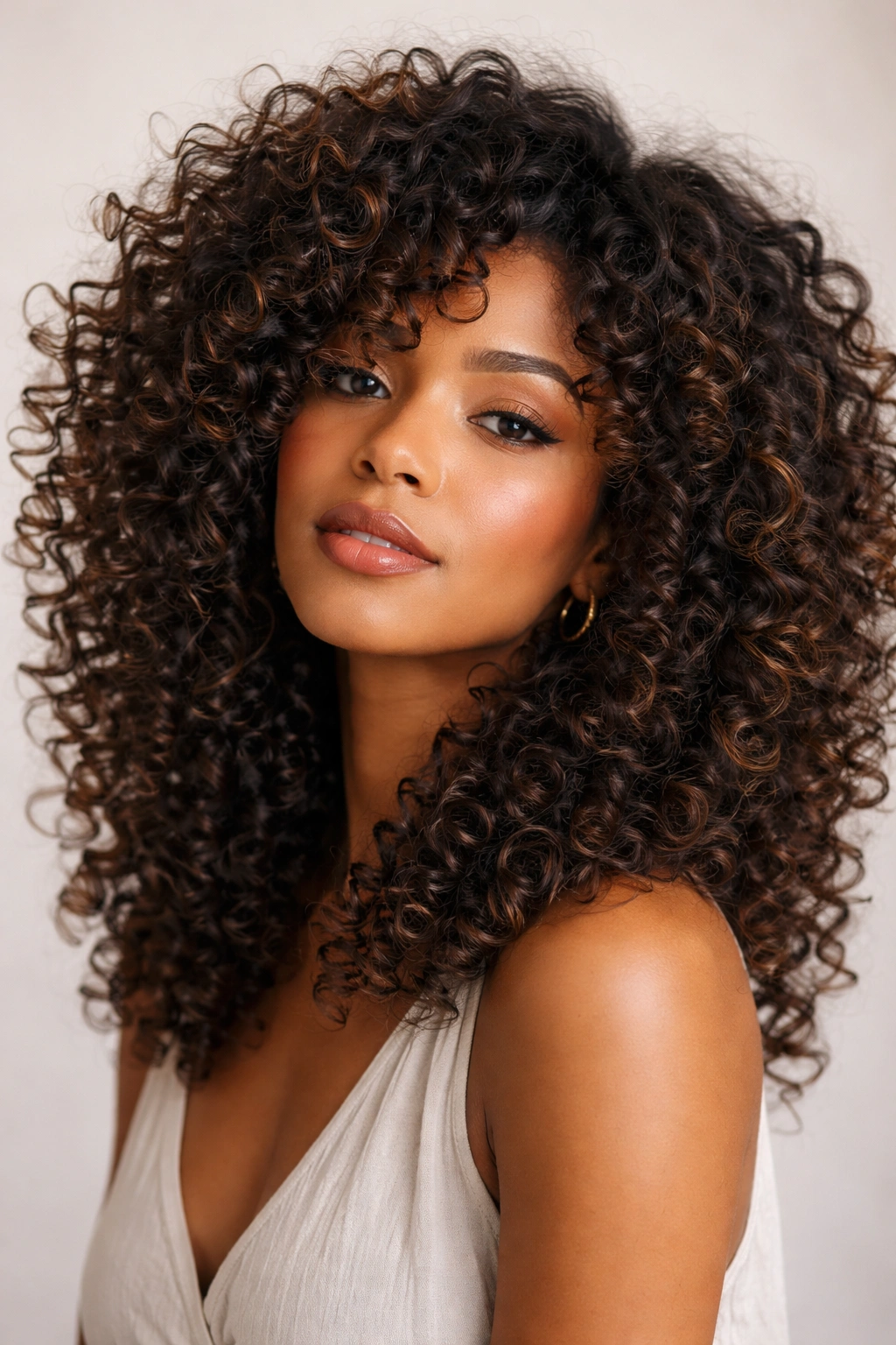 18 Haircuts For Natural Hair Sorted By Curl Type 7 Close-up portrait of voluminous layered Type 3 curls with defined spirals