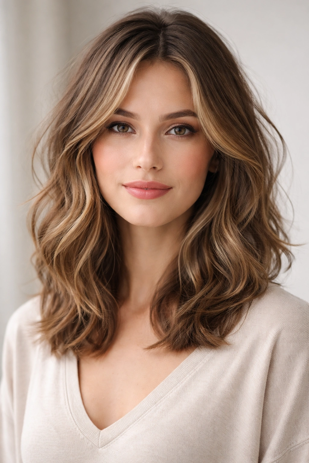 15 Haircuts Designed For Long And Narrow Faces 15 Shoulder-length lob with soft waves and visible layers