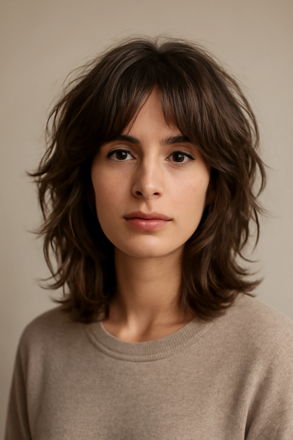 12 Wash and Go Haircuts for Busy Mornings 4 Portrait of layered shag haircut with voluminous, tousled layers