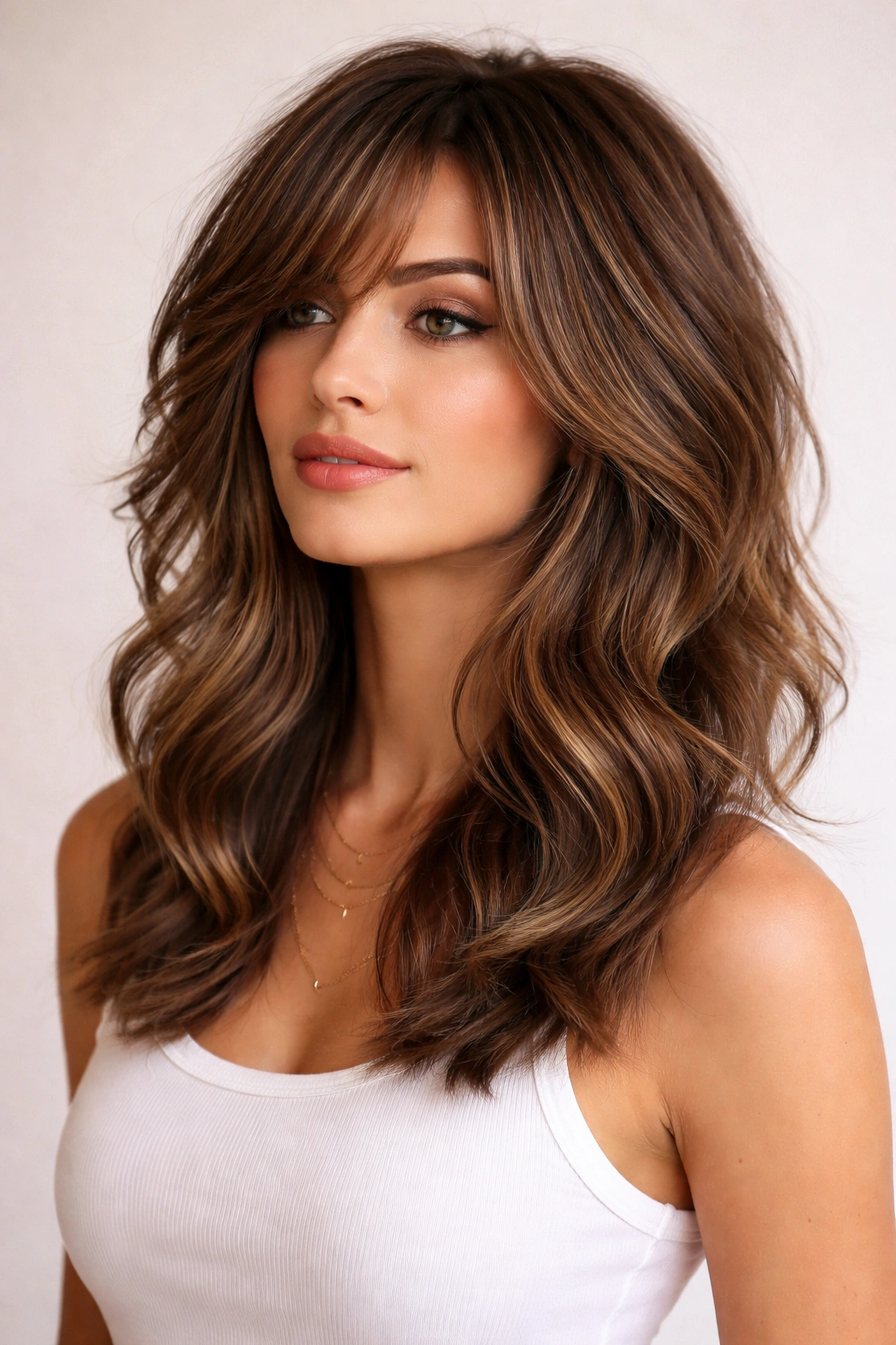 25 Medium Length Hairstyles For Women On The Go 17 Layered shag with defined waves and long layers