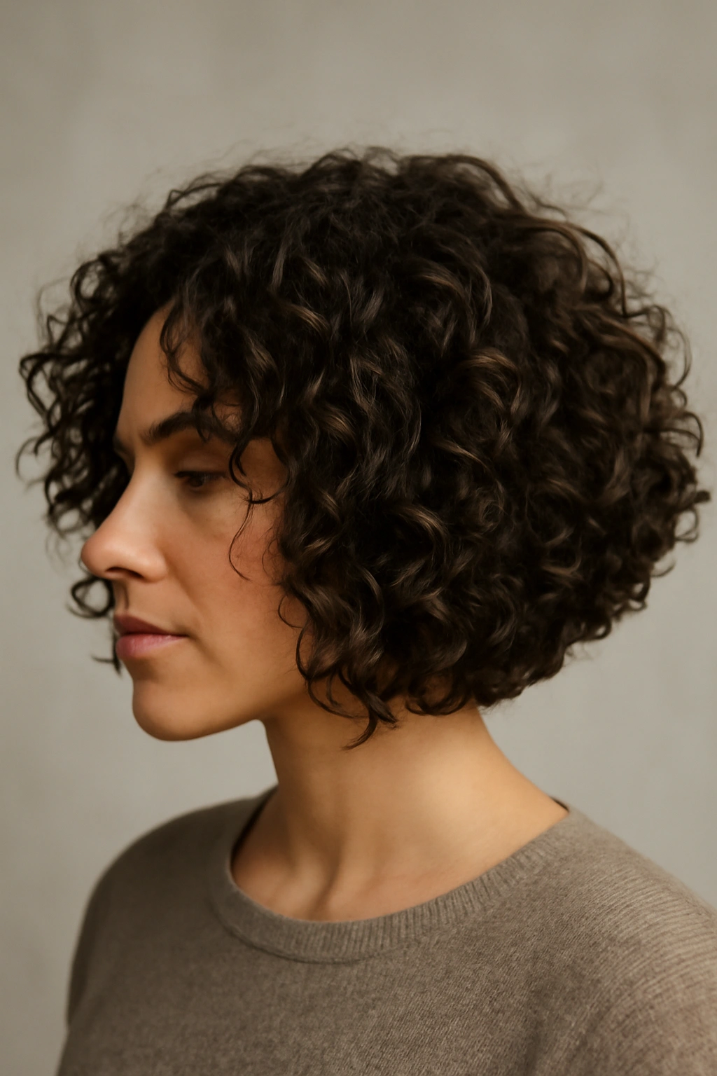 12 Angled Bob Cuts That Flatter Natural Curls 2 Layered textured bob showing multiple short layers for volume and curl texture