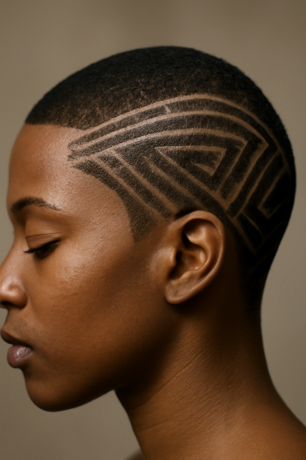 10 Line Design Hairstyles Black Women Are Wearing 1 Close-up of line designs shaved into scalp highlighting cultural significance