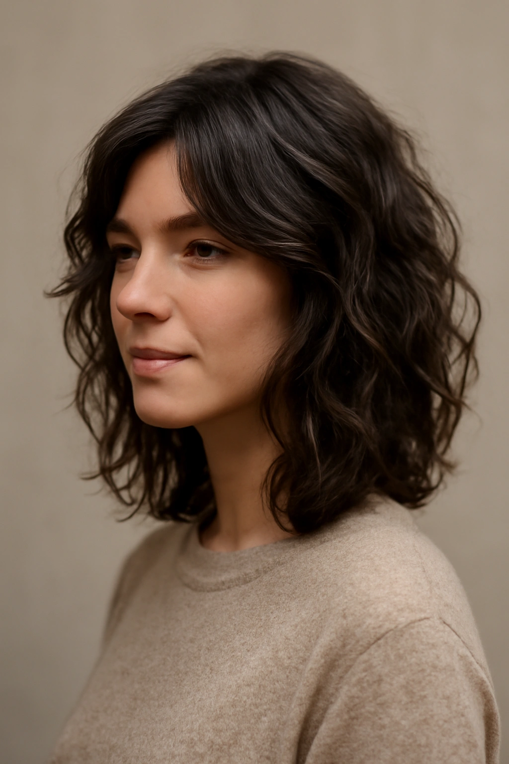 20 Layered Haircuts Sorted by Length and Hair Type 8 Shoulder-length lob with soft layers on thick, wavy hair