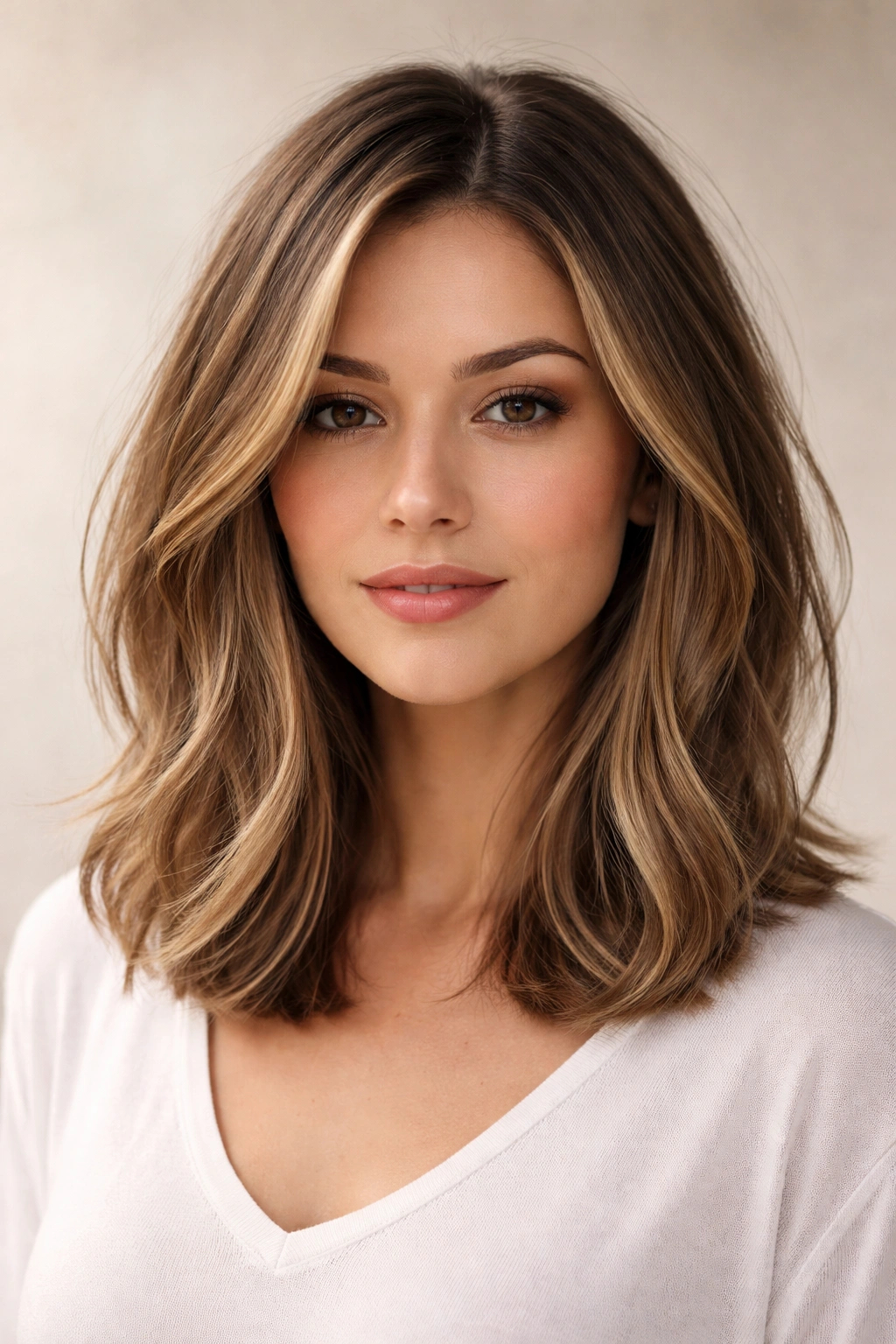 15 Easy Haircuts That Are Simple To Maintain 7 Lob hairstyle with chin-to-collarbone length and subtle face-framing layers in studio portrait
