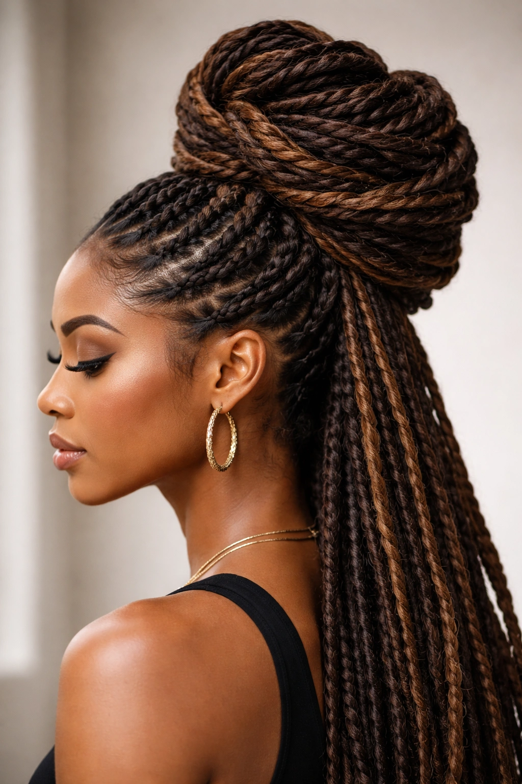 20 Loc Styles For Every Length From Short To Waist 8 Loc Updos Beyond the Bun: elaborate twisted updo on long locs.