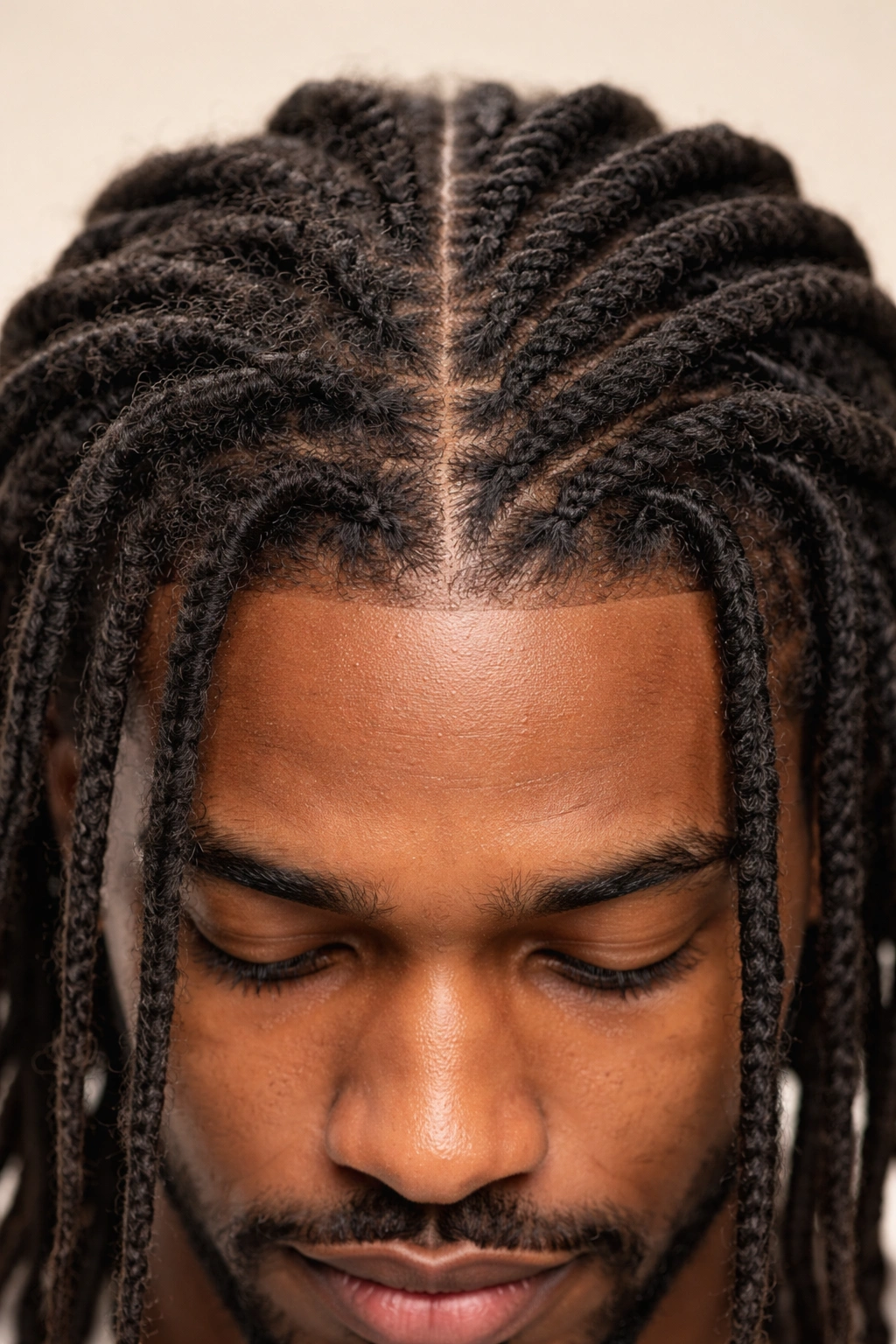 Locs showing frizz at roots and a retwisted section illustrating common challenges
