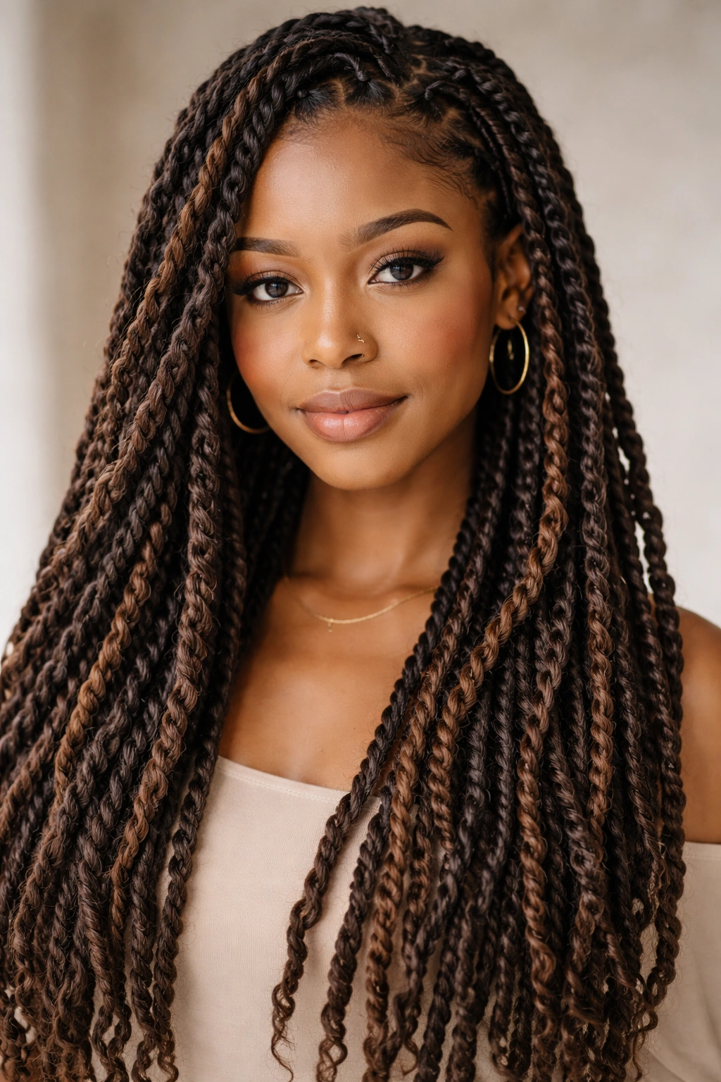 20 Loc Styles For Every Length From Short To Waist 2 Two-strand twists within locs creating rope-like texture on medium to long locs