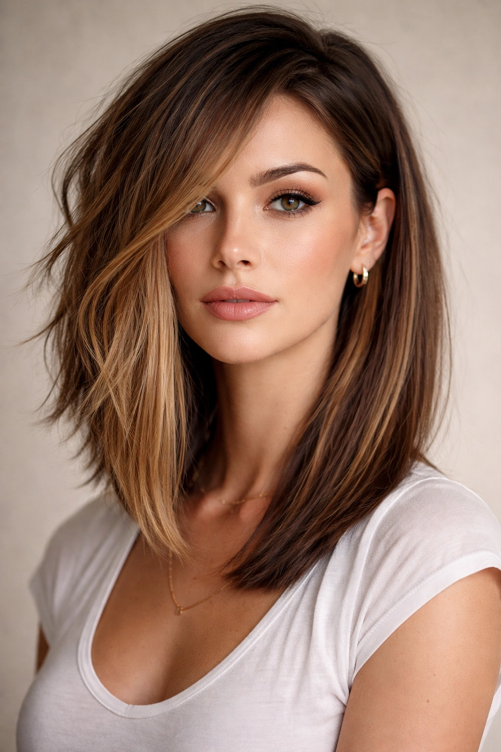 10 Uneven Bob Haircuts For An Edgy Statement 5 Long asymmetrical lob showing a longer textured side and a shorter textured counterpart.