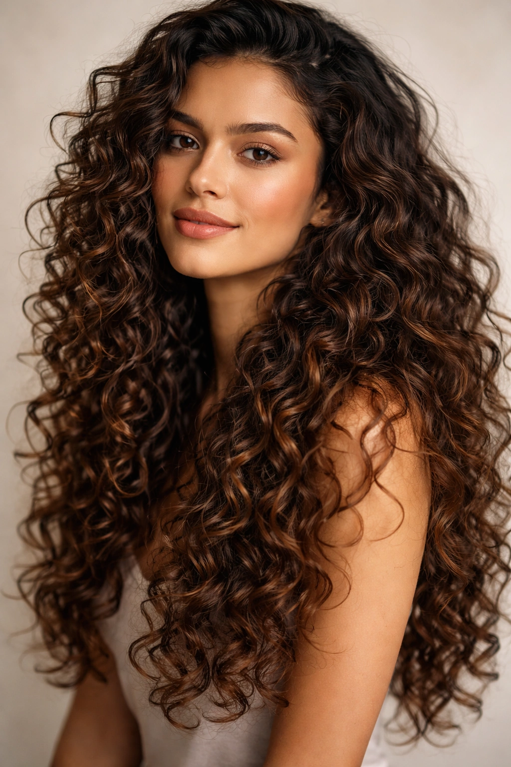 25 Hairstyles For Women Sorted By Length 25 Close-up of long curly hair embracing natural texture with layered curls in soft studio lighting