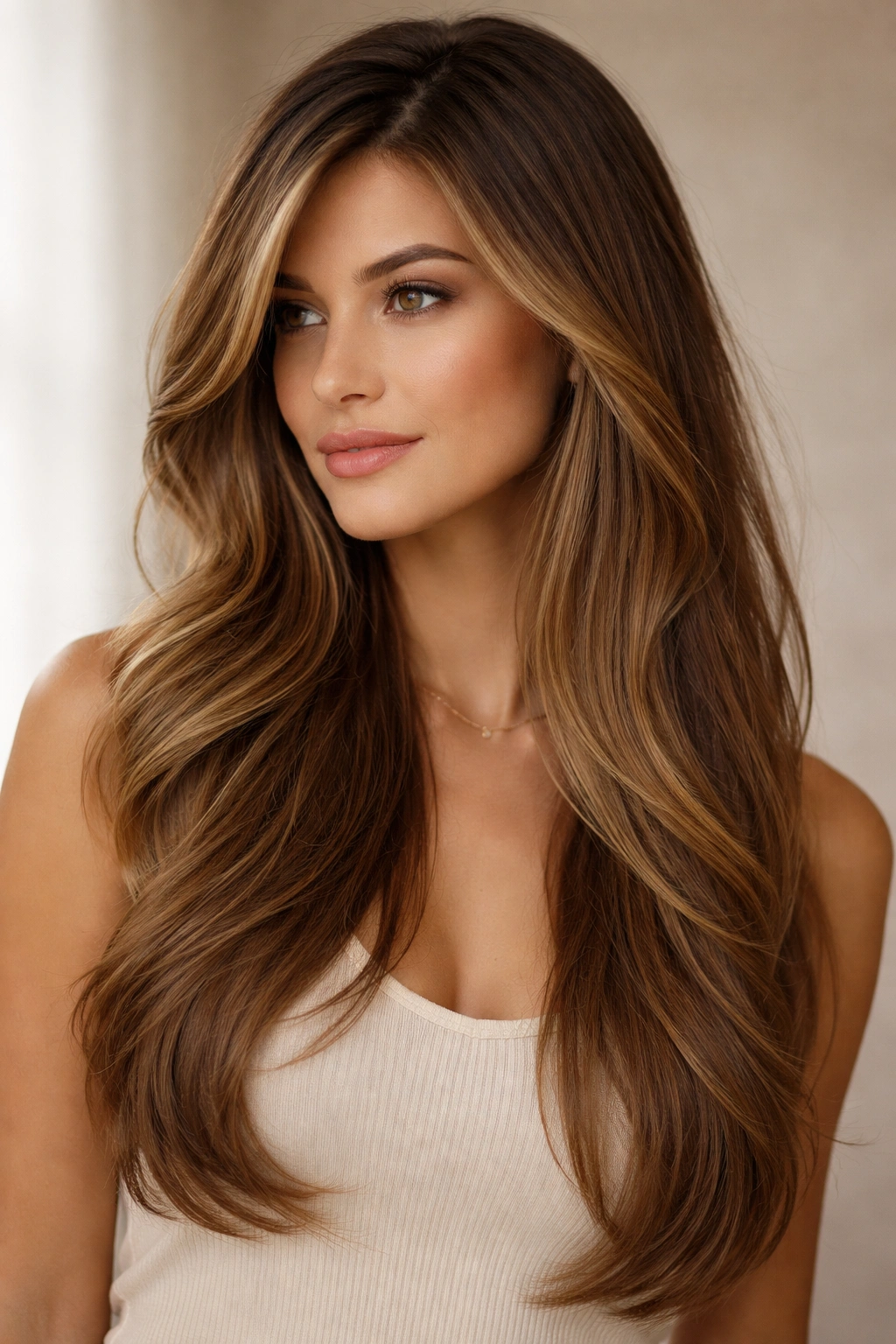 12 Side Part Hairstyles Everyone Is Getting Now 5 Long hair with curtain layers framing the face along a side part