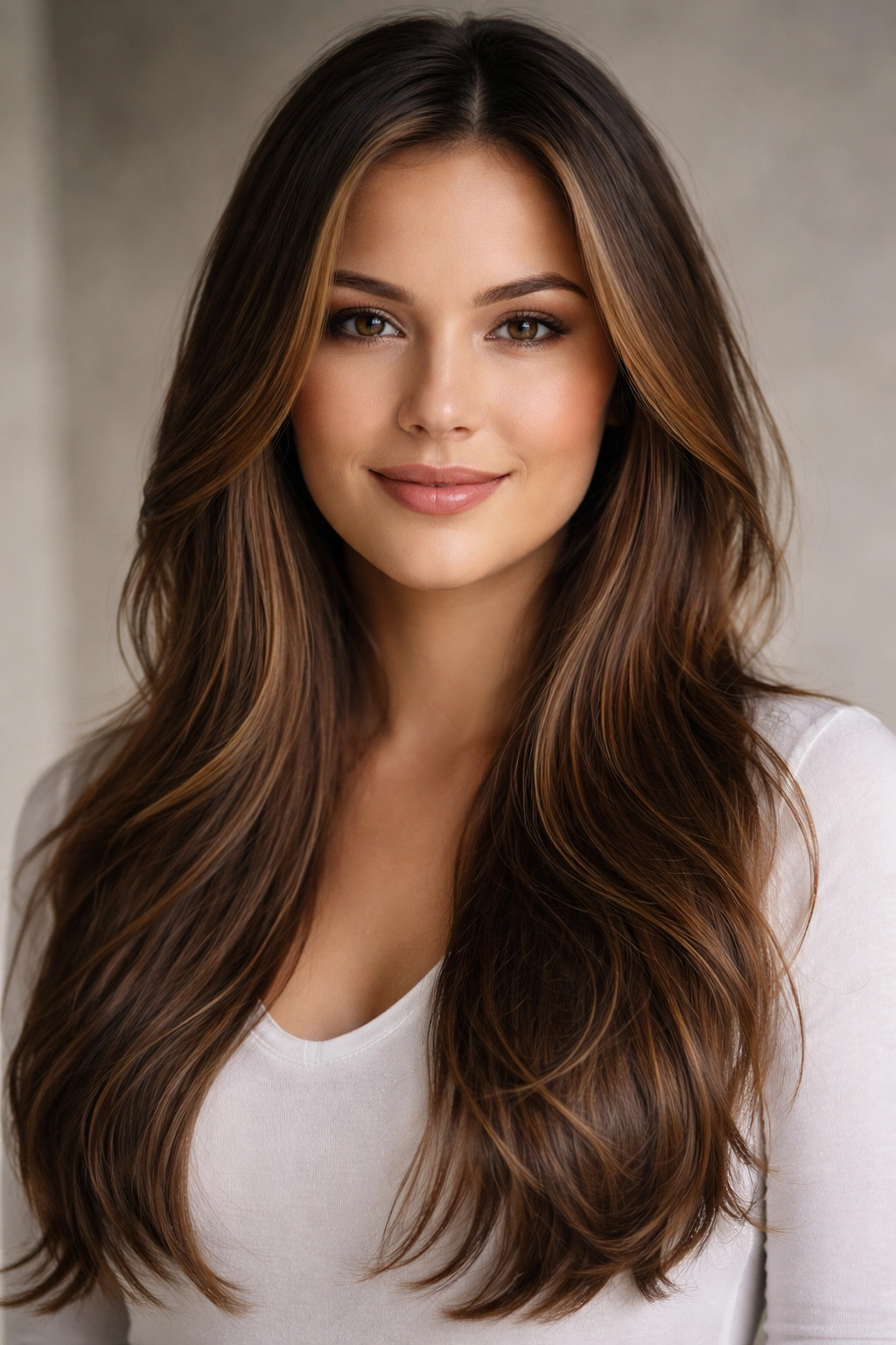 Long hair with subtle face-framing pieces