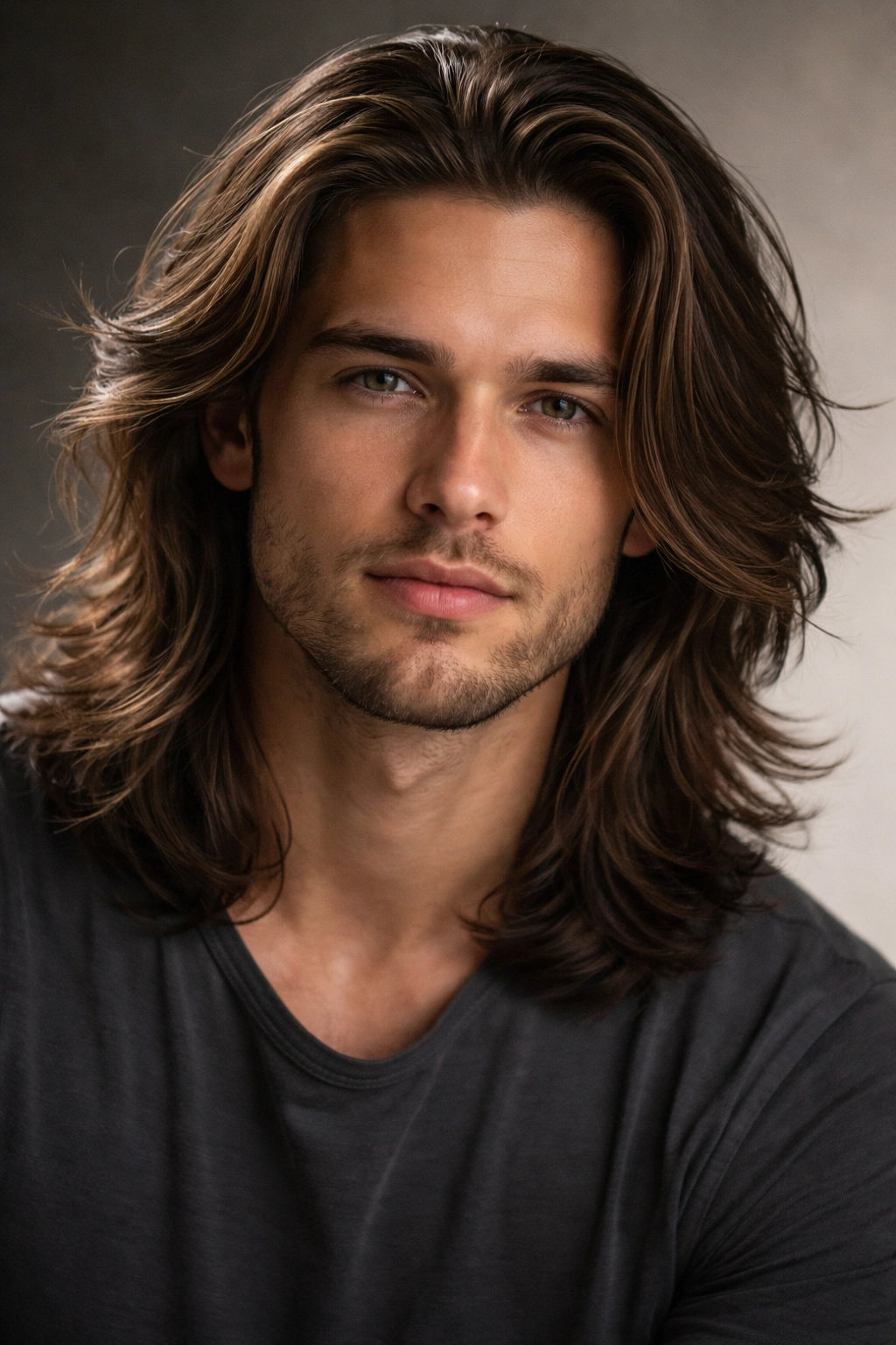 Shoulder-length layered hair with movement and natural waves