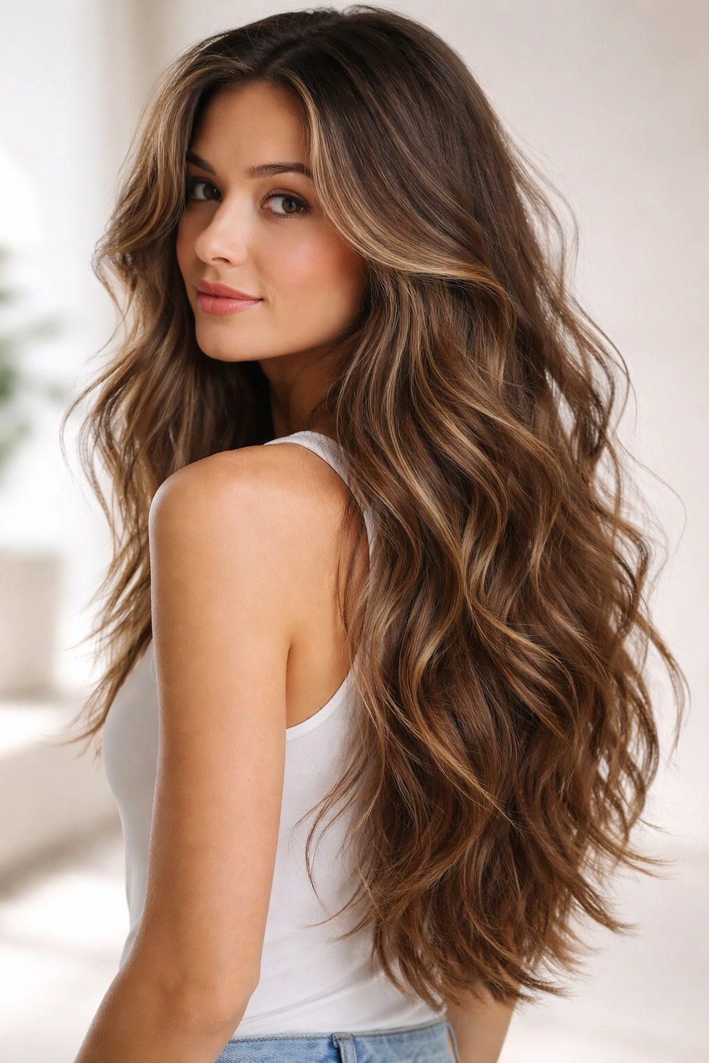 Naturally Wavy Hair 18 Haircuts That Work With It 2 Long layered waves creating movement and volume in hair