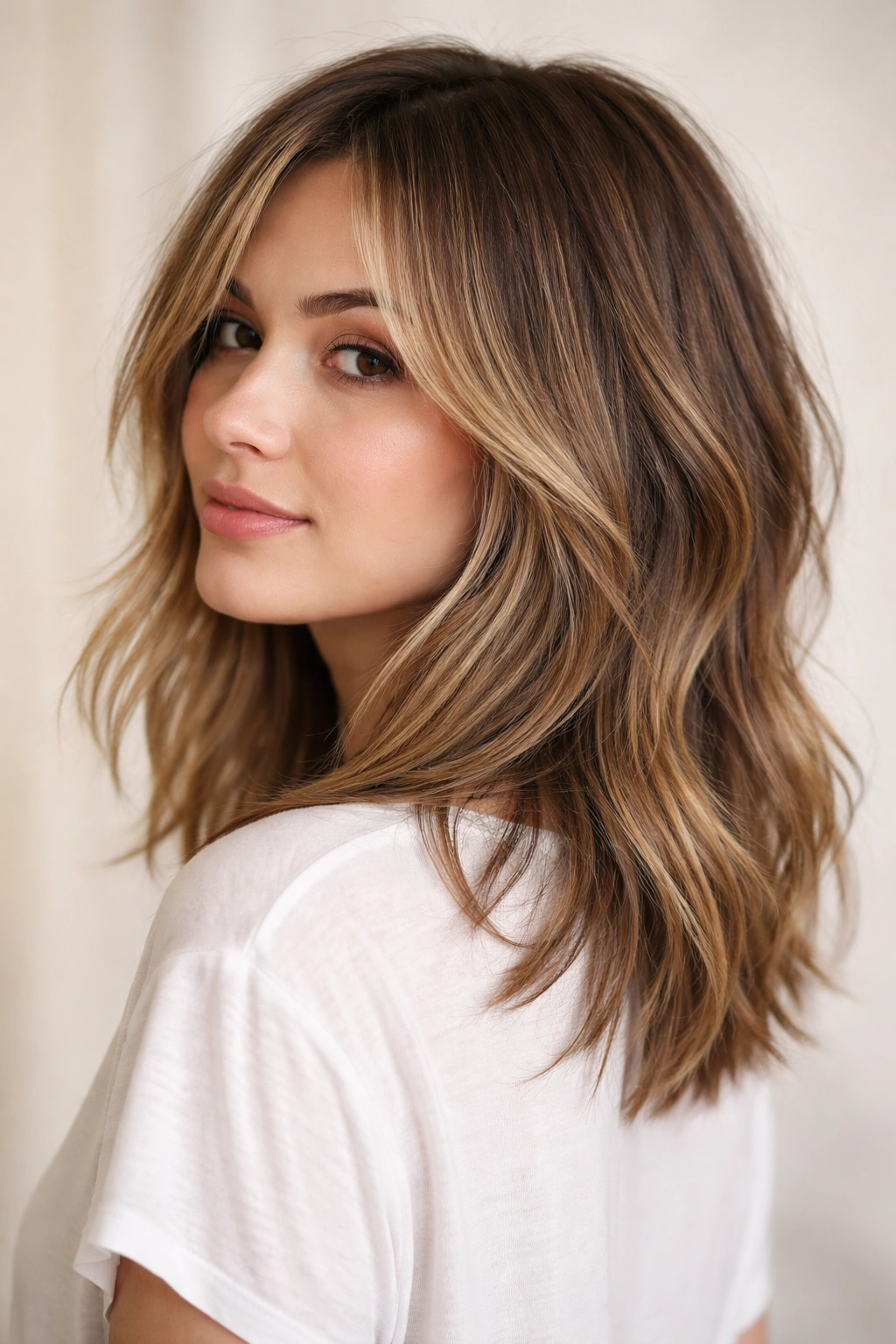 15 Choppy Haircuts That Work On All Hair Types 5 Shoulder-length lob with mid-length to collarbone choppy layers showing texture