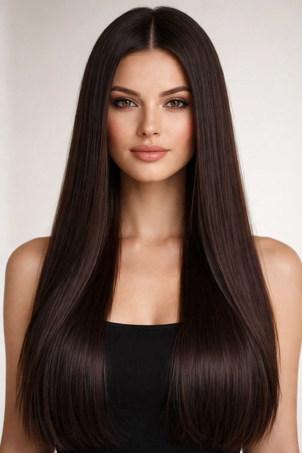 20 Haircuts Matched To Your Face Shape Perfectly 14 Ultra-long straight hair with a center part on a square-face silhouette