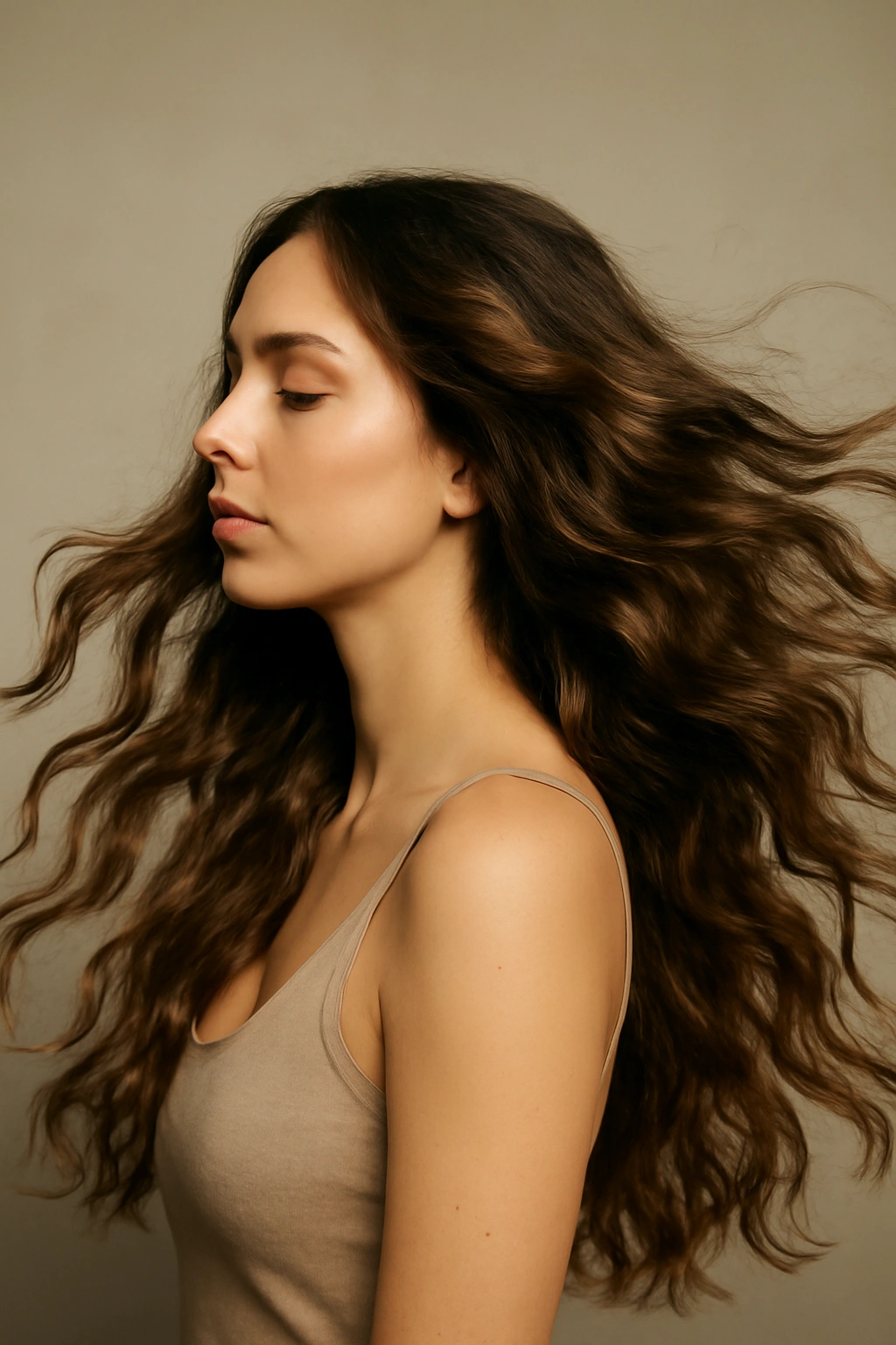 15 Natural Wavy Hairstyles You Can Air Dry Easily 15 Long, loose waves cascading through long hair with subtle movement