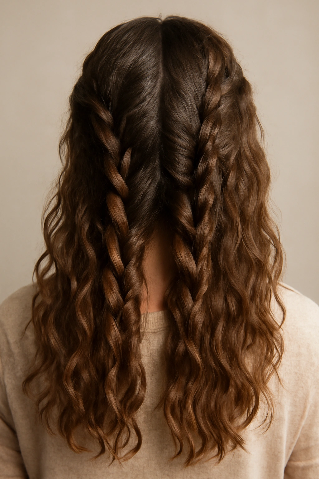 15 Natural Wavy Hairstyles You Can Air Dry Easily 4 Loose braided waves created by unraveling loose braids
