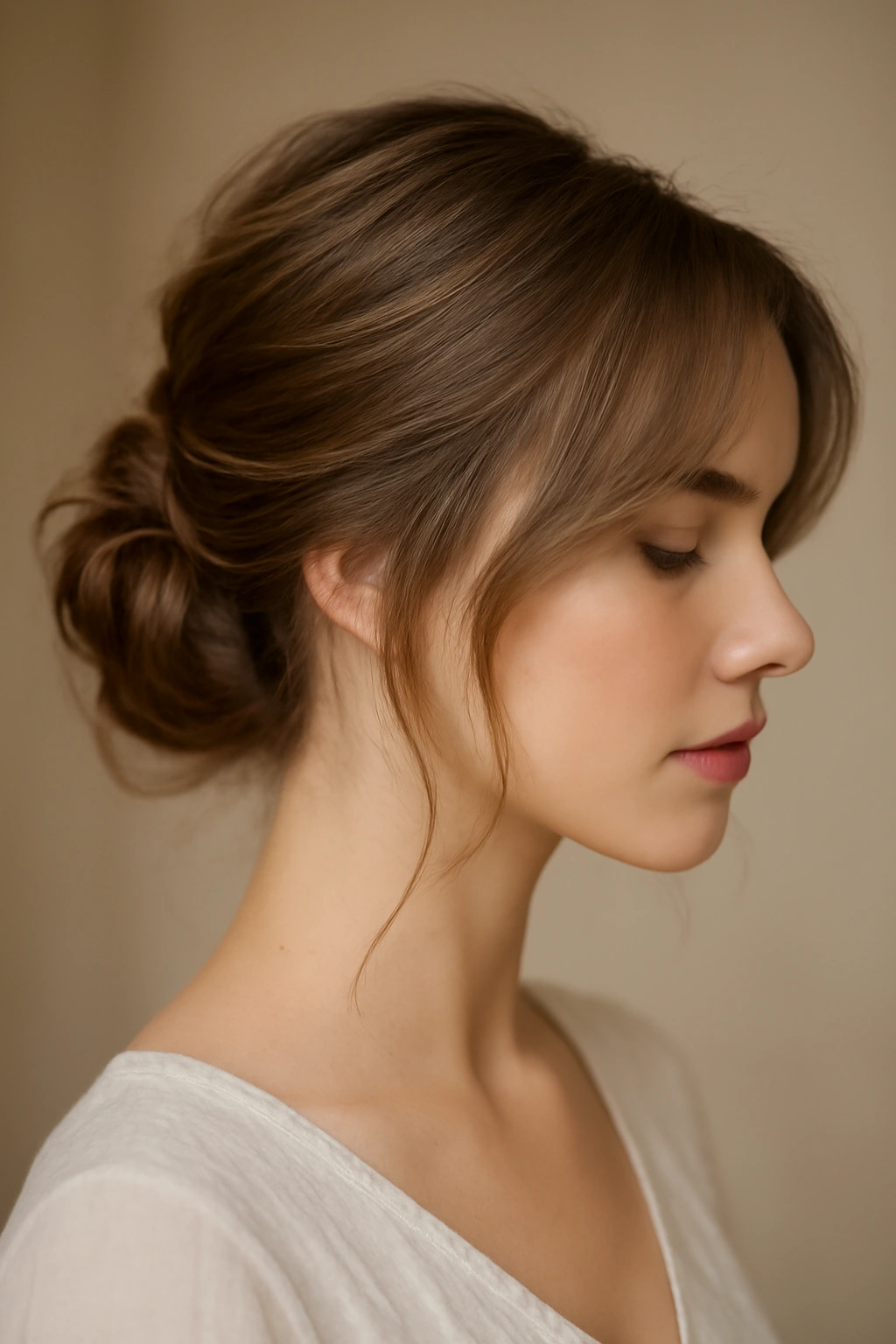 8 Soft and Romantic Updos Perfect for Your Wedding 4 Soft low bun with wispy face-framing strands for romantic bridal look