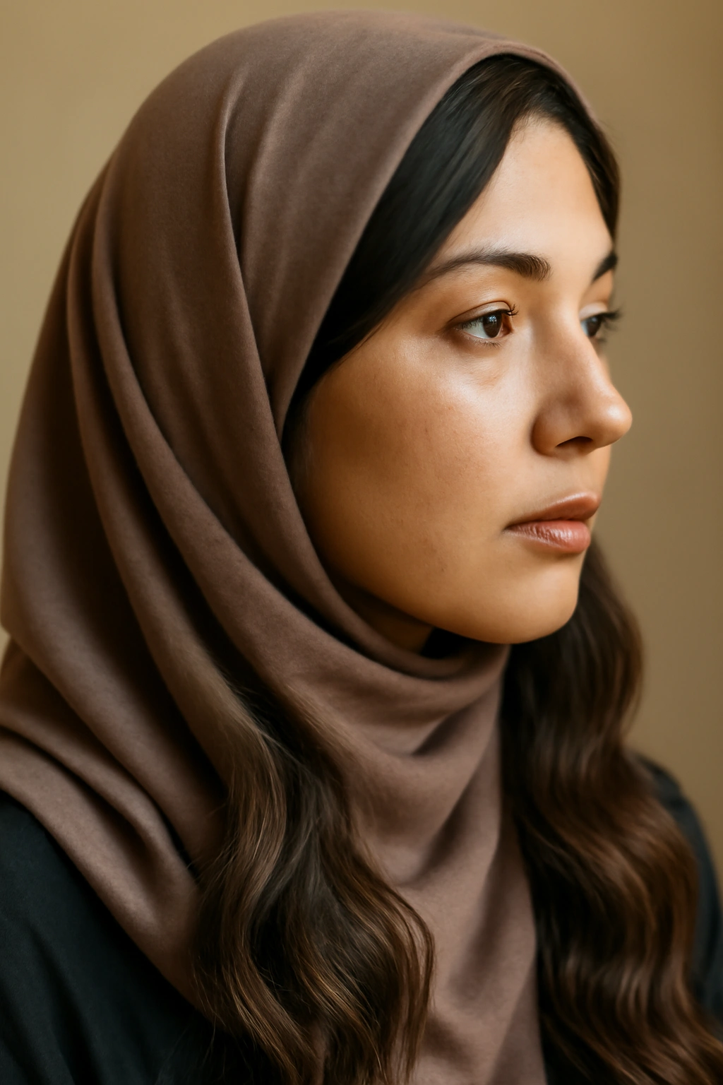 10 Everyday Hairstyles for Women Who Wear a Hijab 4 Loose waves under hijab with soft texture