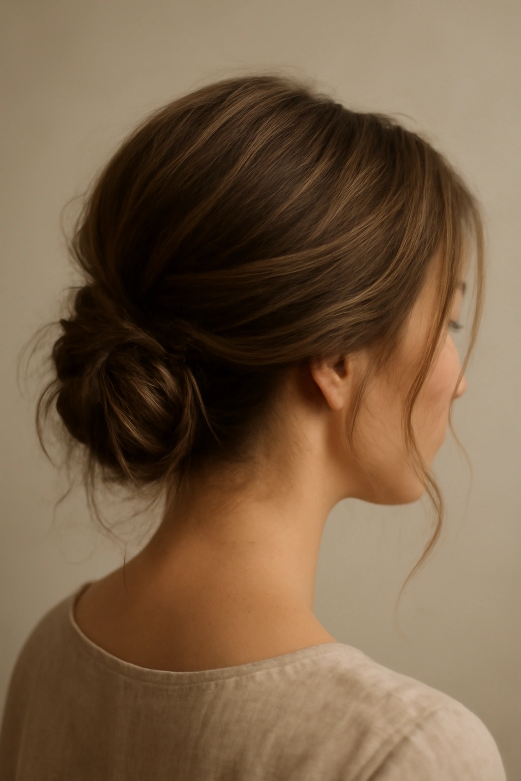 12 Wedding Guest Hairstyles You Can Do Yourself 8 Low undone chignon at the nape with loose strands for a romantic wedding hairstyle