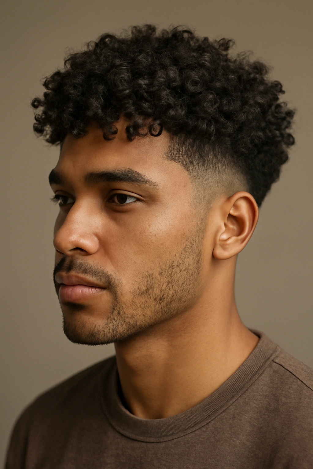 15 Tapered Cuts for Natural Hair Sorted by Curl Type 3 Low fade on sides with chin-length crown on Type 3C curls