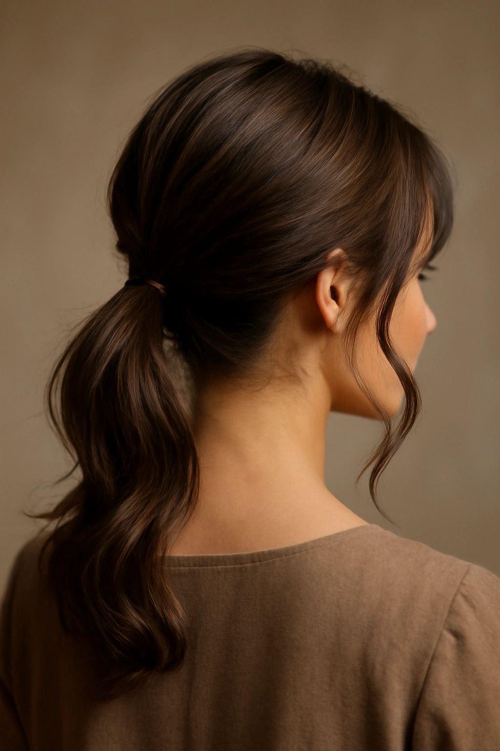 15 Ponytail Hairstyles for Work and Nights Out 12 Low ponytail with soft face-framing curls at the temples