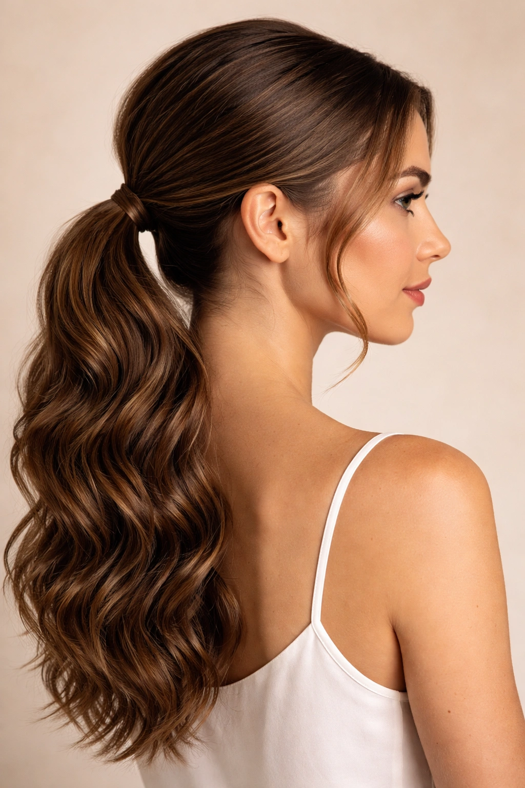 12 Easy Everyday Hairstyles For Naturally Wavy Hair 12 Sleek low ponytail showcasing waves cascading from the nape