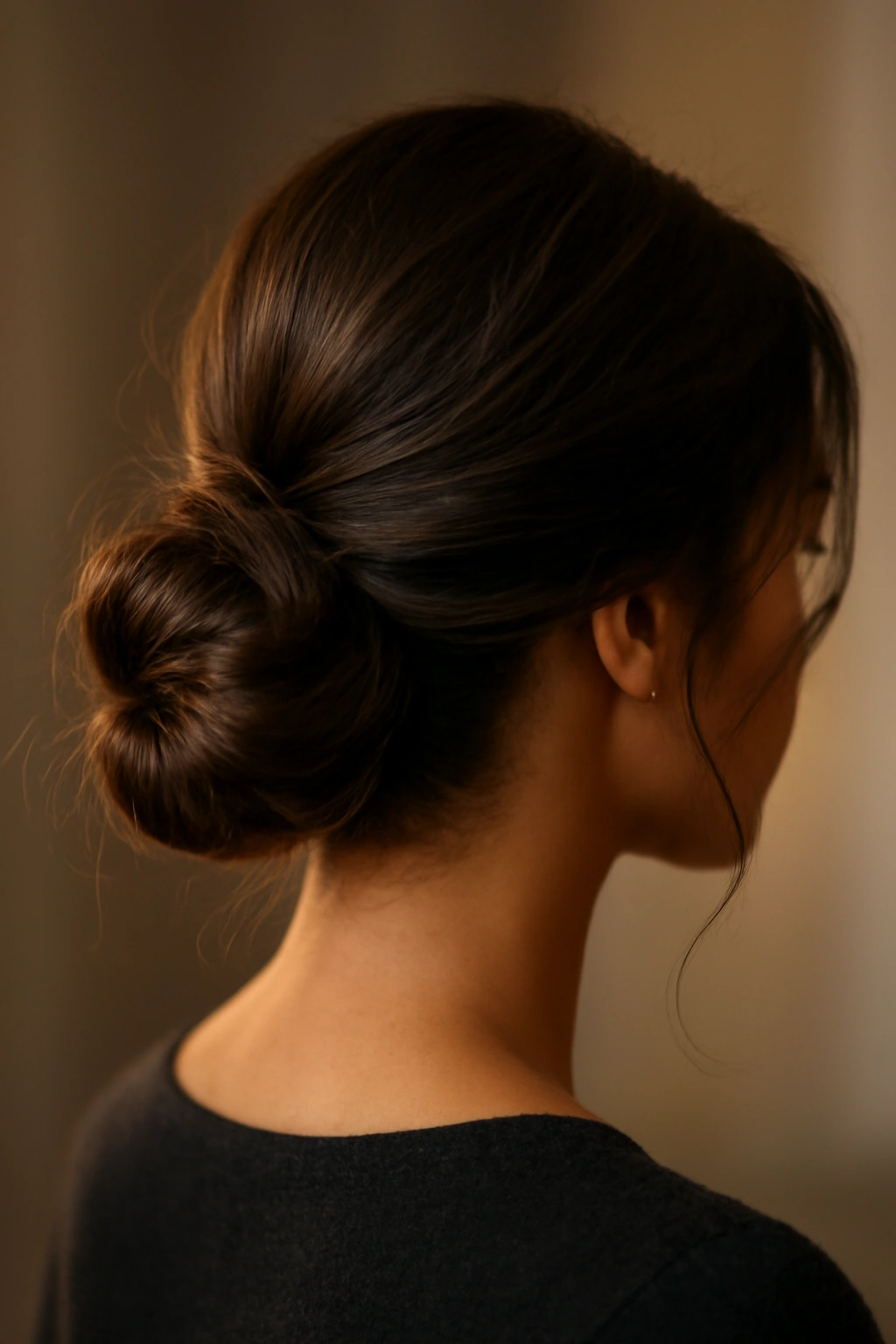 8 Sleek Updos for Black Tie and Formal Events 5 Close-up of a low romantic bun with soft textured coils