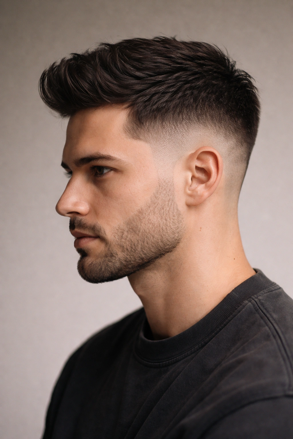 10 Temp Fade Haircuts For A Clean Sharp Look 4 Low temple fade with subtle transition near sideburn area