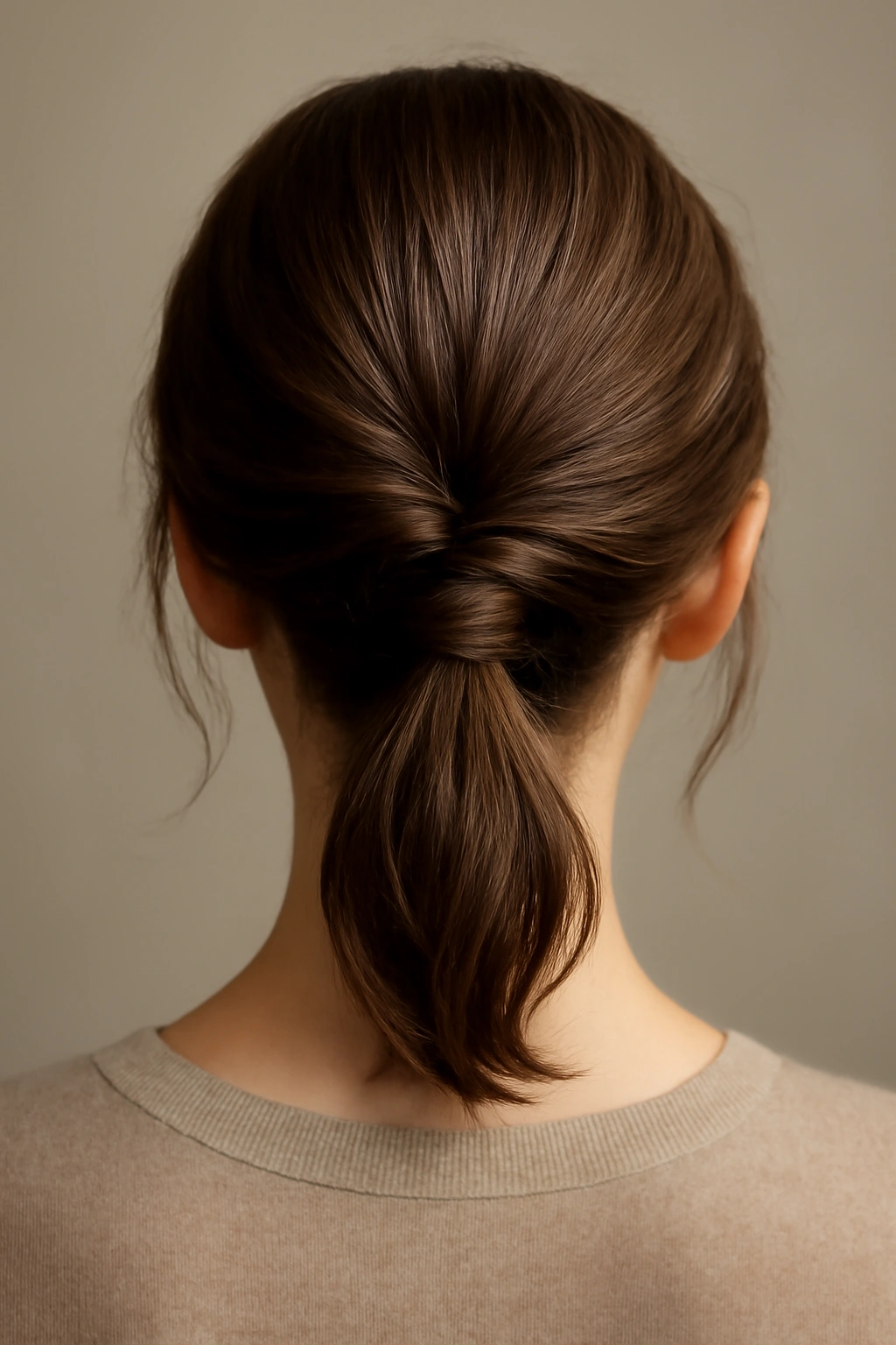 10 Cute Homecoming Hairstyles for Short Hair 5 Low twisted ponytail hairstyle from back view