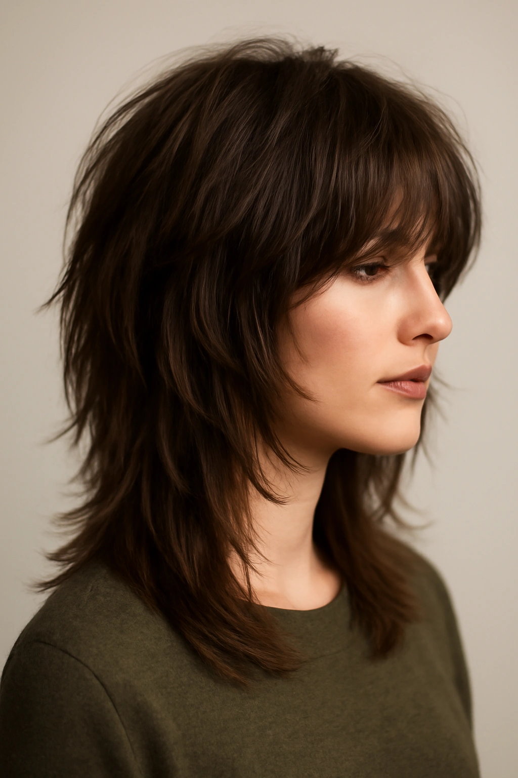 20 Shag Cuts That Instantly Upgrade Your Look 12 Close-up of a shag with lower-starting layers and crown volume