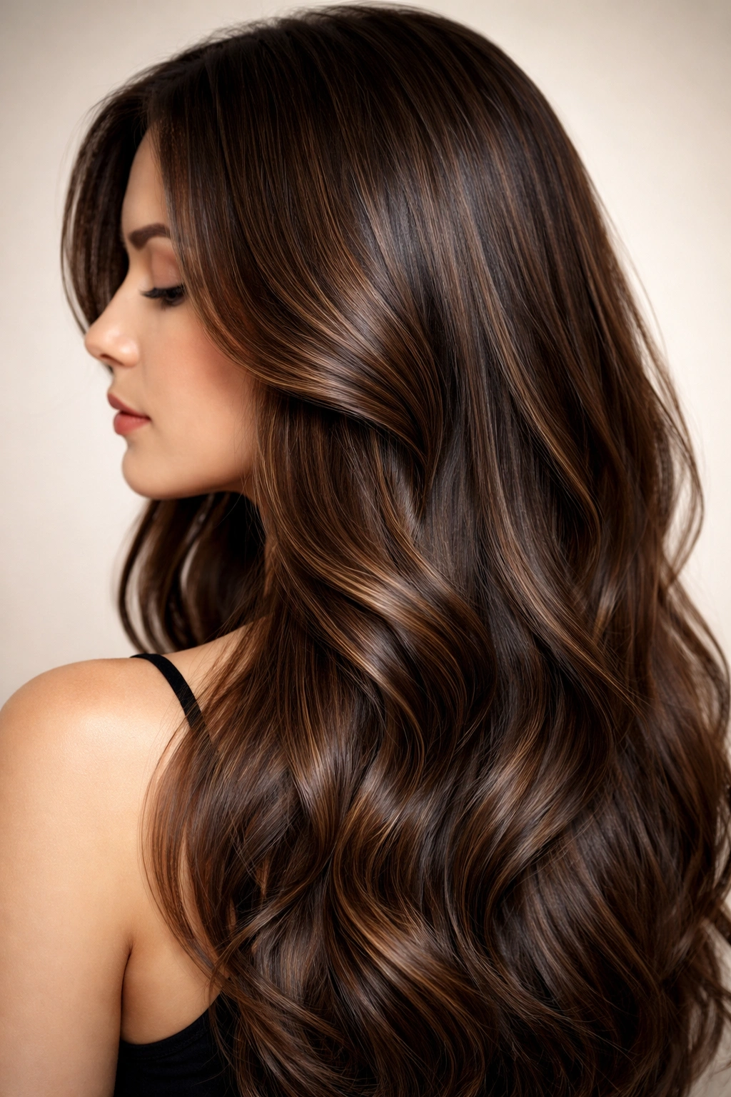 Healthy hair with subtle lowlights and a glossy finish