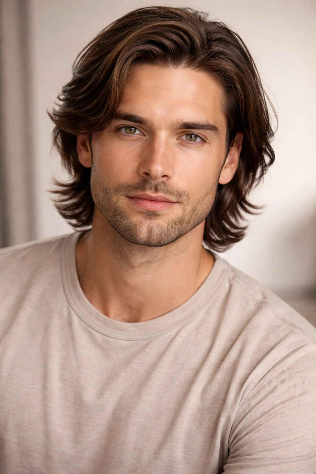 Portrait of a person with medium-length hair