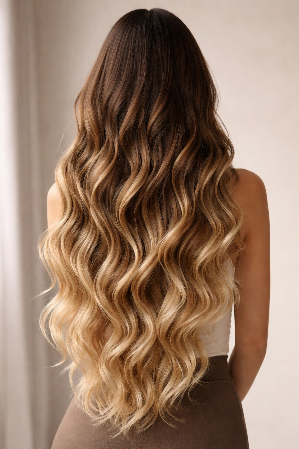 20 Wavy Hairstyles At Every Length You Ll Want 12 Mermaid-length waves with ombre color from dark roots to light ends