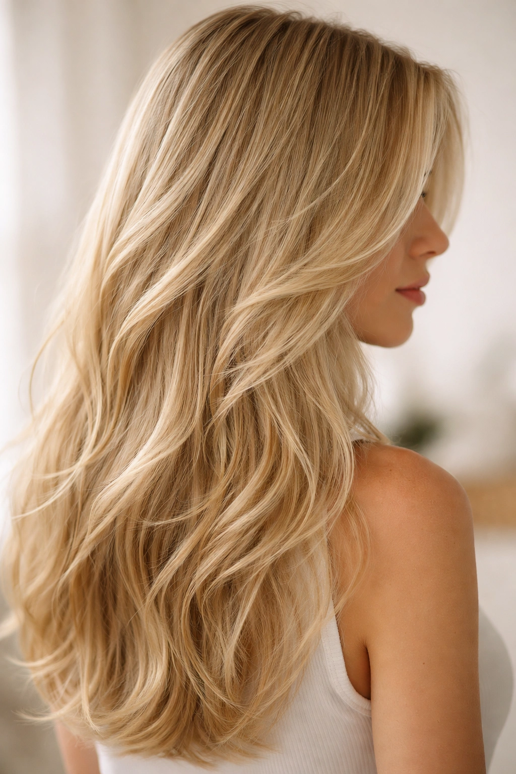25 Long Haircuts For Women With Every Hair Type 13 Close-up of fine hair showing subtle mesh layering for fullness and texture