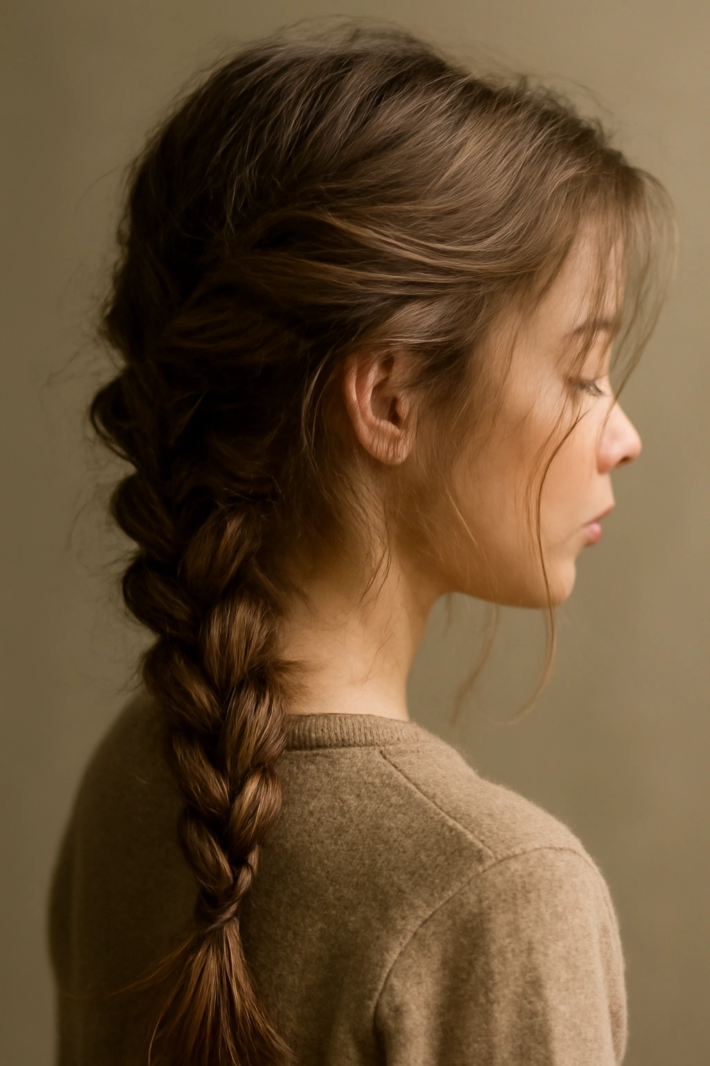 18 Kids Braid Styles That Work for School and Play 16 Messy braid with loose ends and framing strands on a child's head