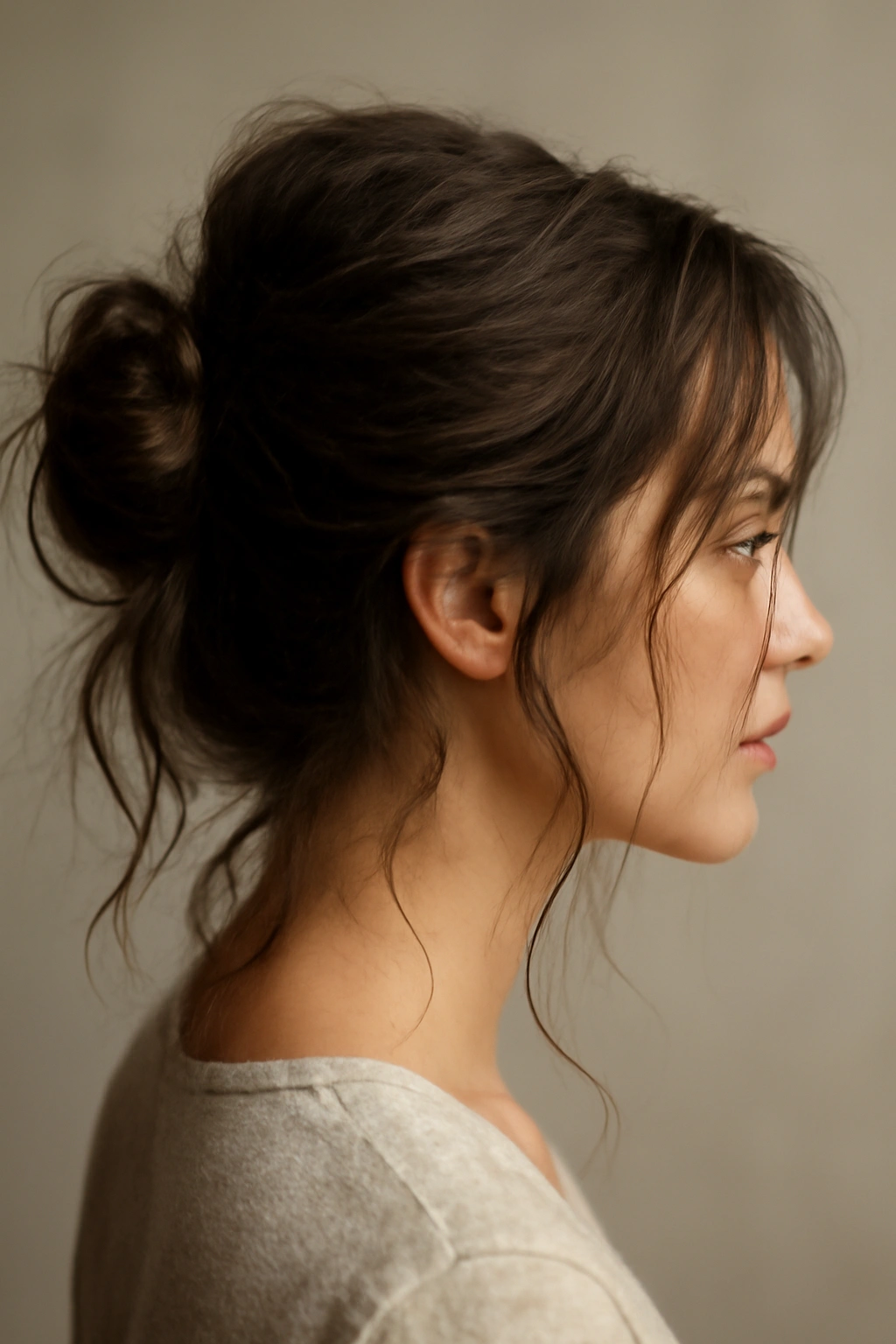 25 Effortless Long Hair Hairstyles Every Woman Needs 4 Messy bun with textured waves and loose strands