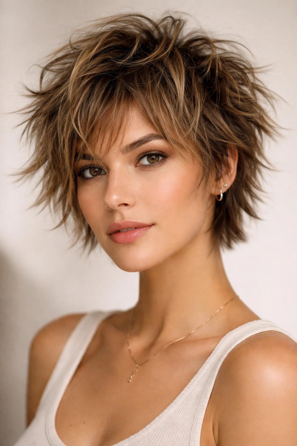 10 Short Haircuts That Give Flat Hair More Body 8 Short layered hairstyle with chaotic but controlled messy layers