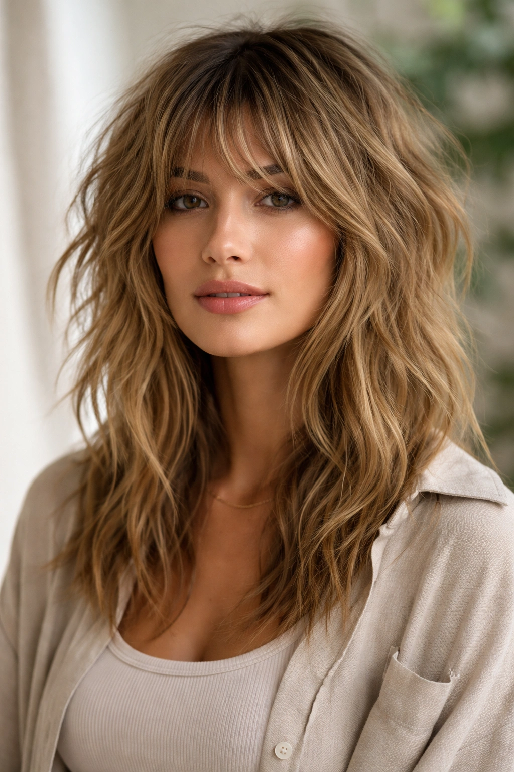 15 Haircuts Designed For Long And Narrow Faces 12 Messy textured shag with tousled layers and volume