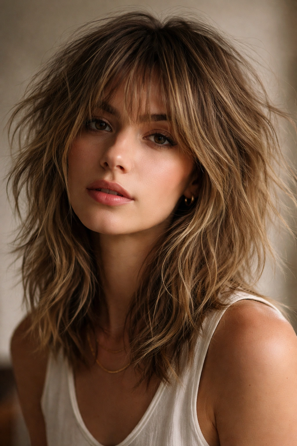 12 Shoulder Length Shag Cuts For Any Hair Type 6 Messy tousled shag with lived-in texture at shoulder length
