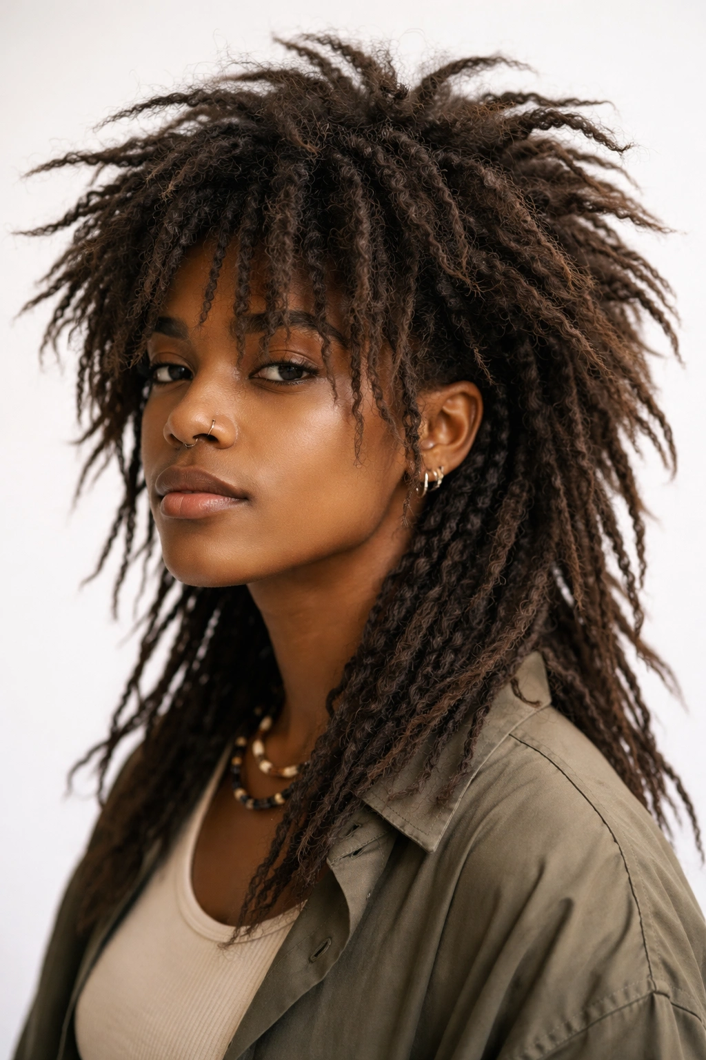 10 Mullet Loc Styles That Look Absolutely Stunning 9 Messy textured mullet locs with cloud like volume