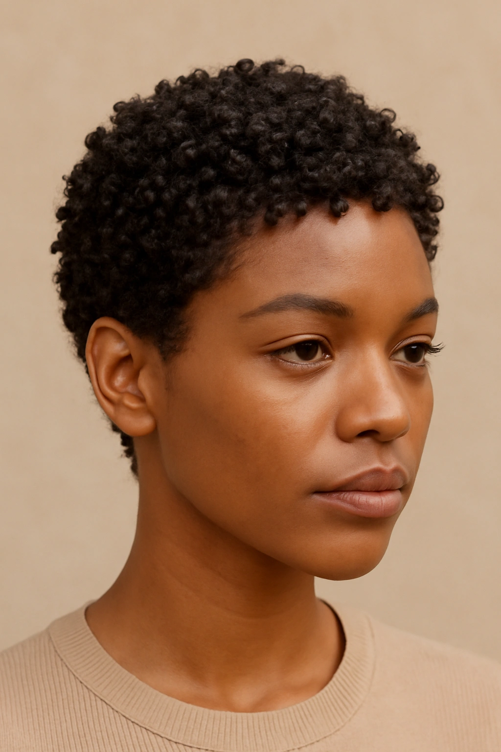 15 Gorgeous Bob Haircuts for Women With Curly Hair 5 Close-up of a micro bob with tight coils