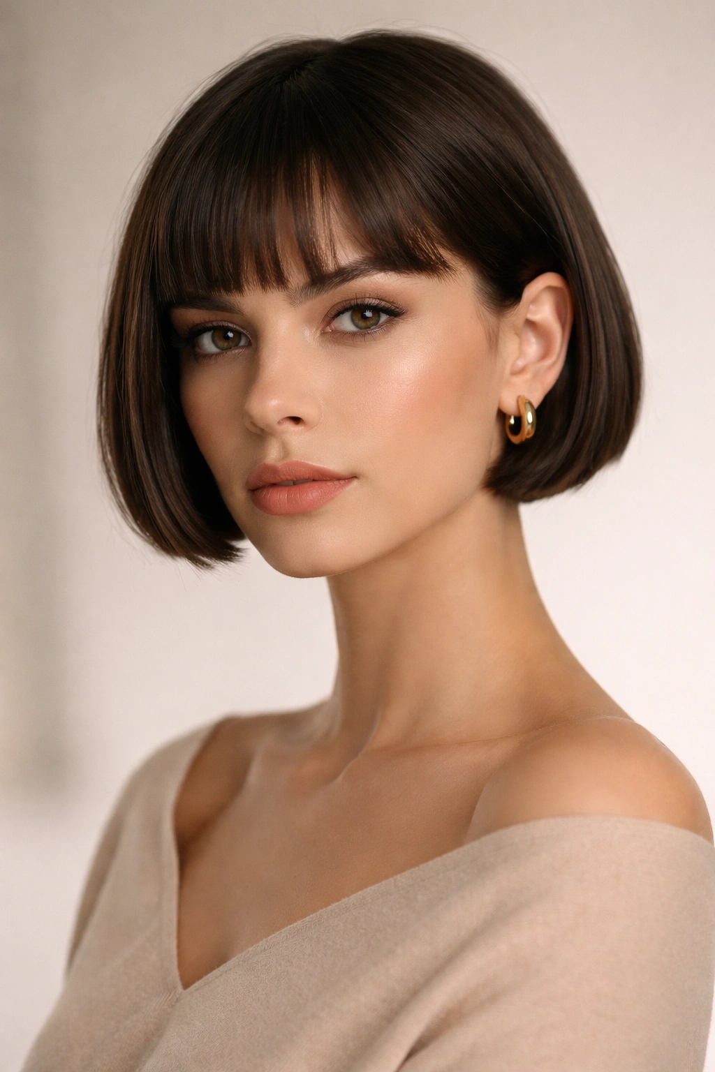 Close-up of a person with an ultra-short Micro Bob haircut highlighting bold facial silhouette