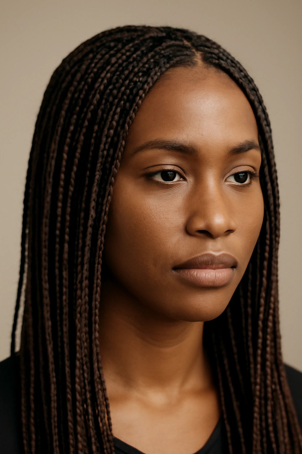 10 Helmet-Friendly Hairstyles That Stay Looking Good 5 Head full of many small micro or box braids across the scalp.