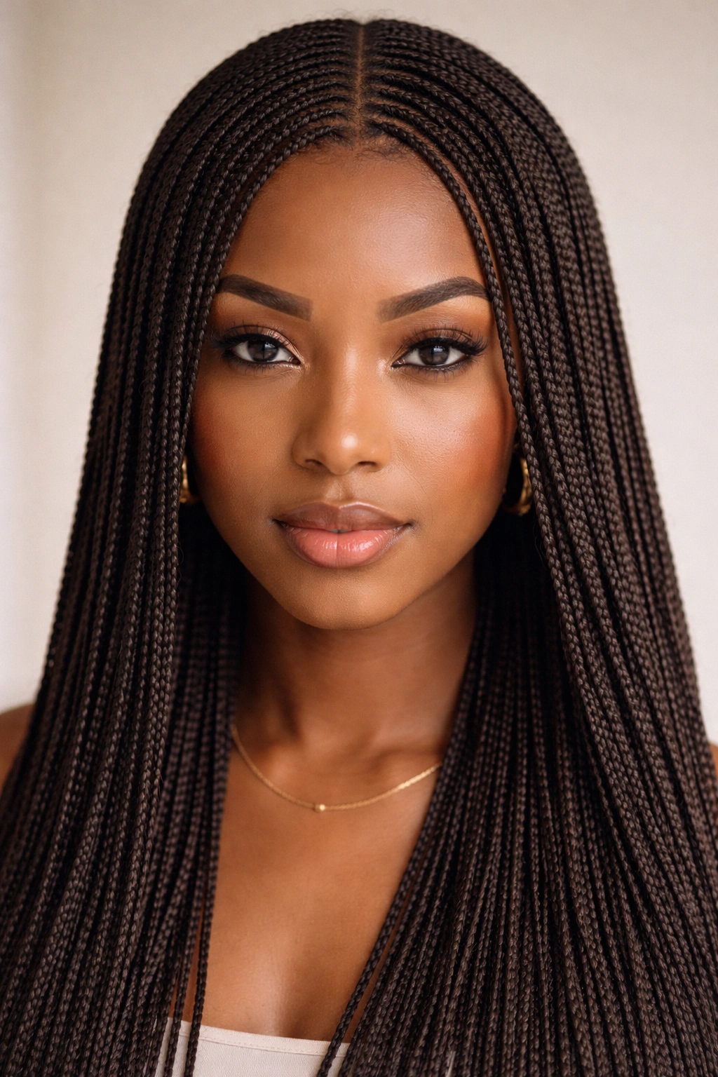 25 Braided Hairstyles For Black Women To Bookmark 7 Close-up of a head covered in hundreds of tiny micro braids across the scalp