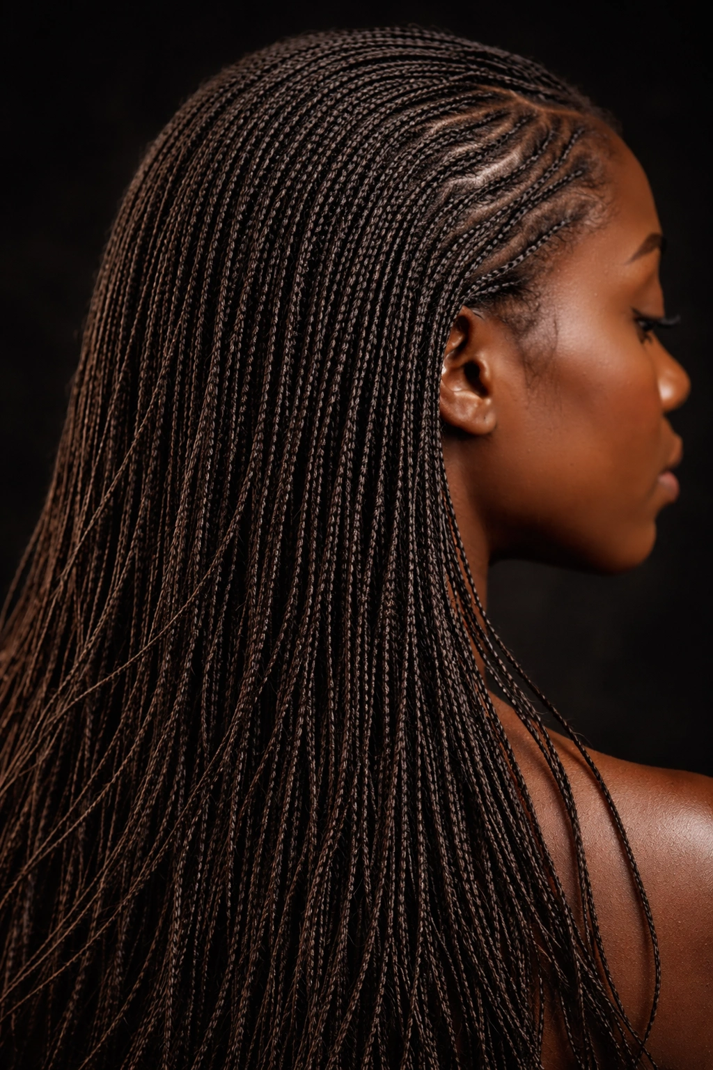 20 Dreadlock Styles For Women At Every Hair Length 4 Macro close-up of hundreds of micro locs with delicate, shiny texture
