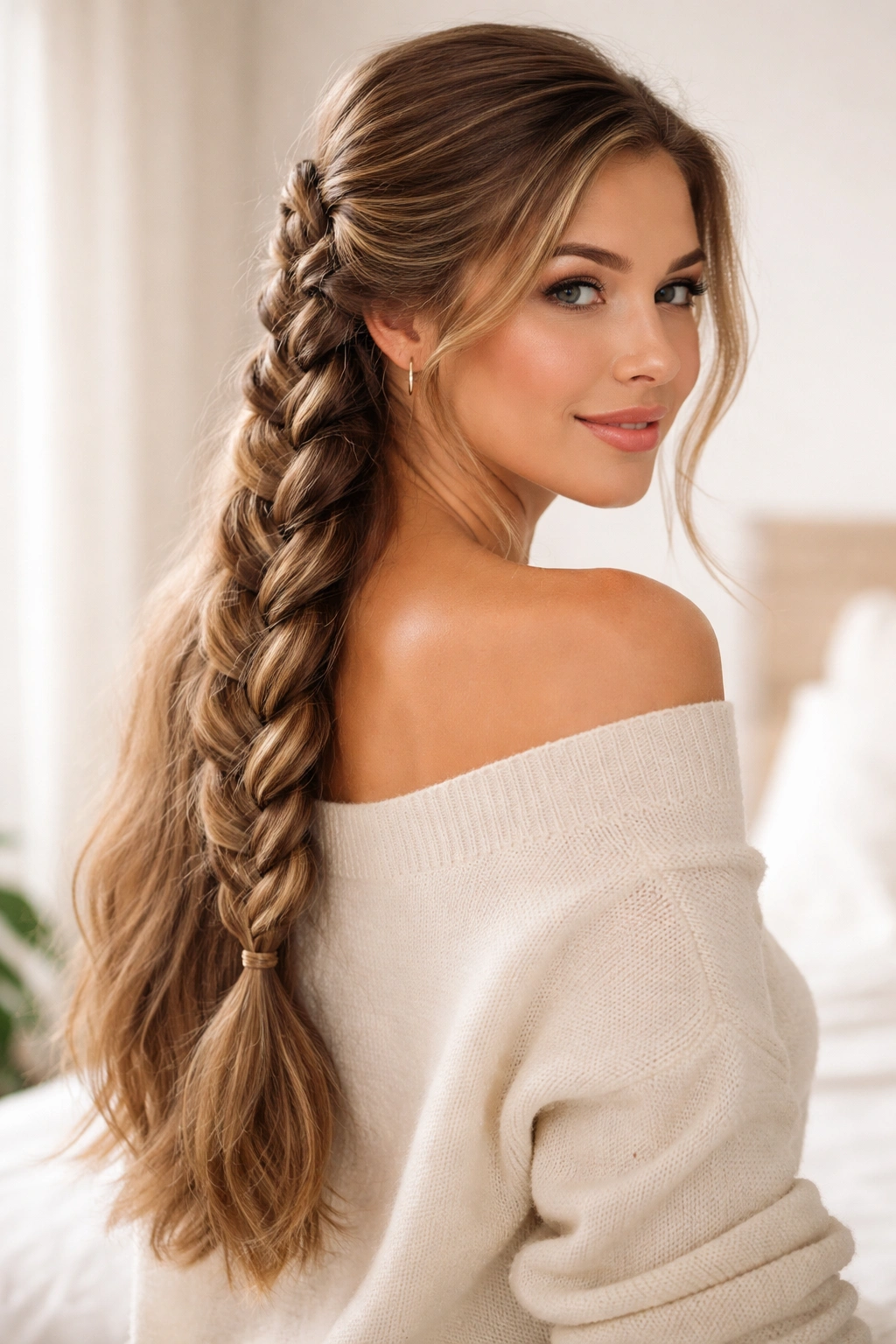 25 Hairstyles For Women Sorted By Length 22 Mid-back length hair with a prominent braid