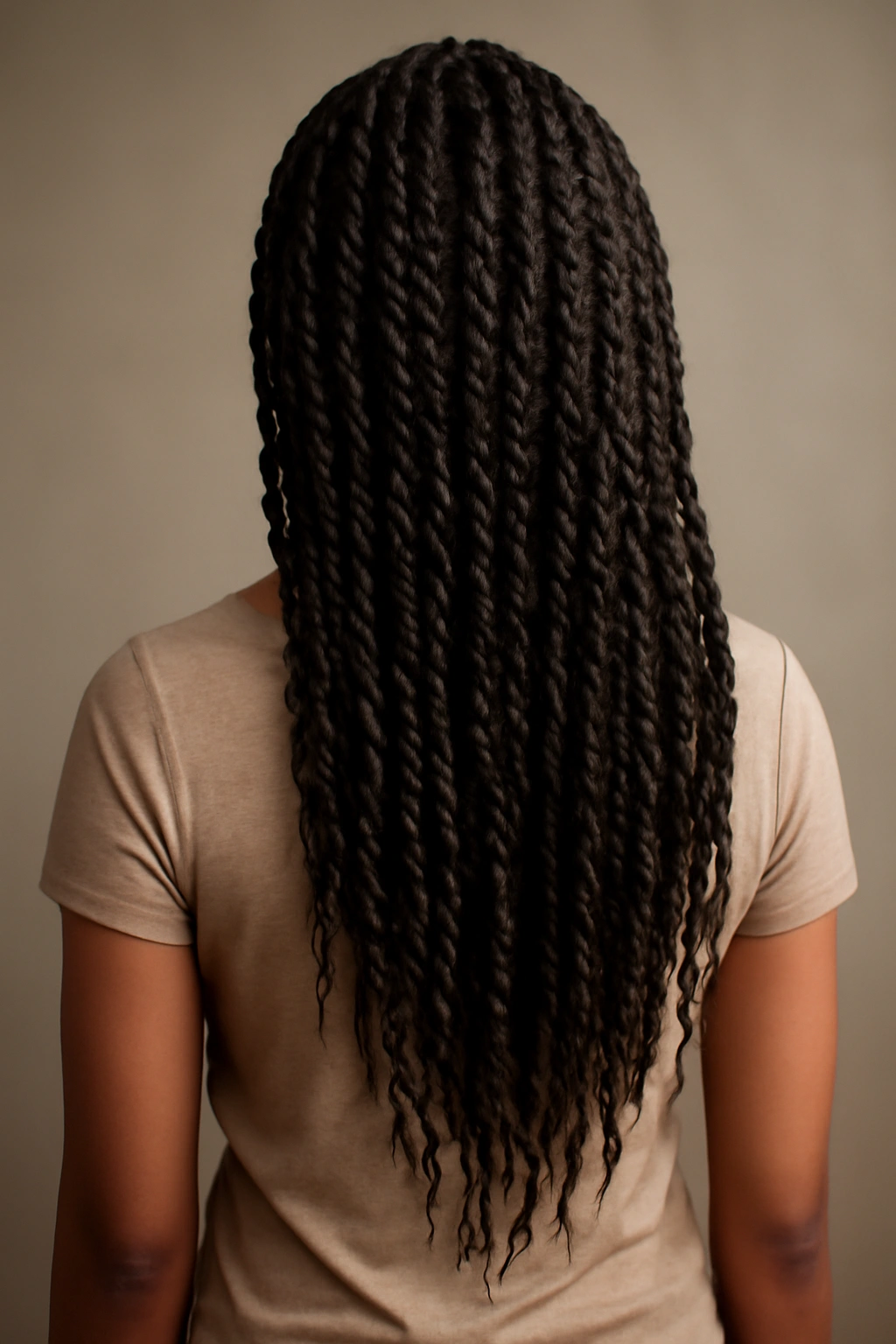 12 Passion Twist Styles to Try at Every Length 3 Back view of mid-back length passion twists cascading down the back