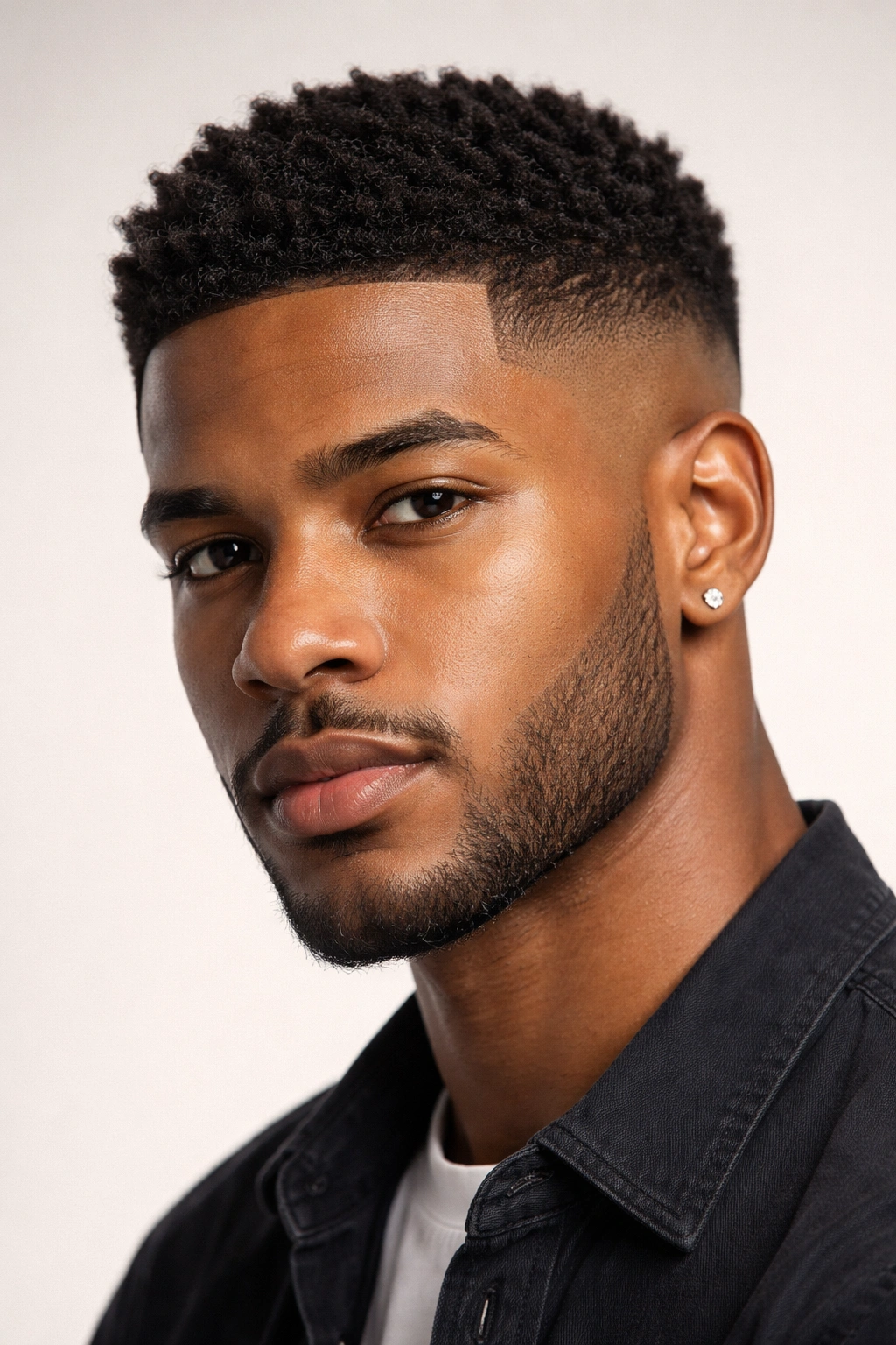 Black man with mid fade and textured crop
