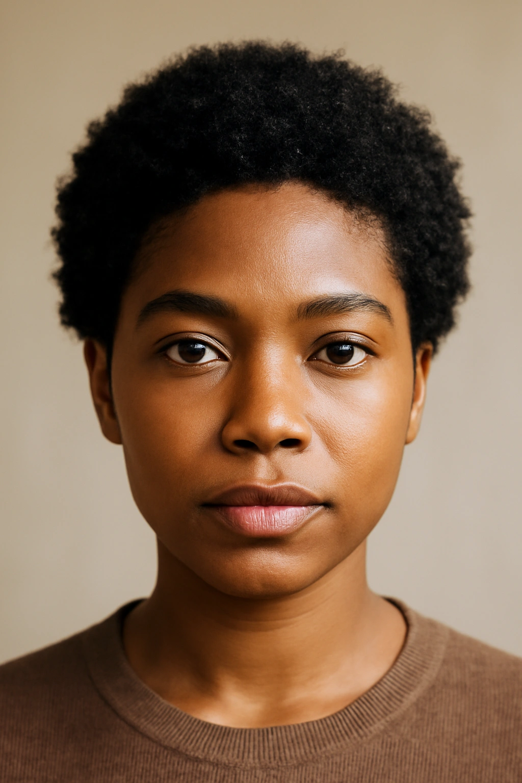 20 Short Haircut Ideas Every Black Woman Should Save 9 Close-up of a compact rounded mini afro showing natural curls